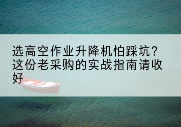 椒江高空作业升降机厂家推荐-选高空作业升降机怕踩坑？这份老采购的实战指南请收好